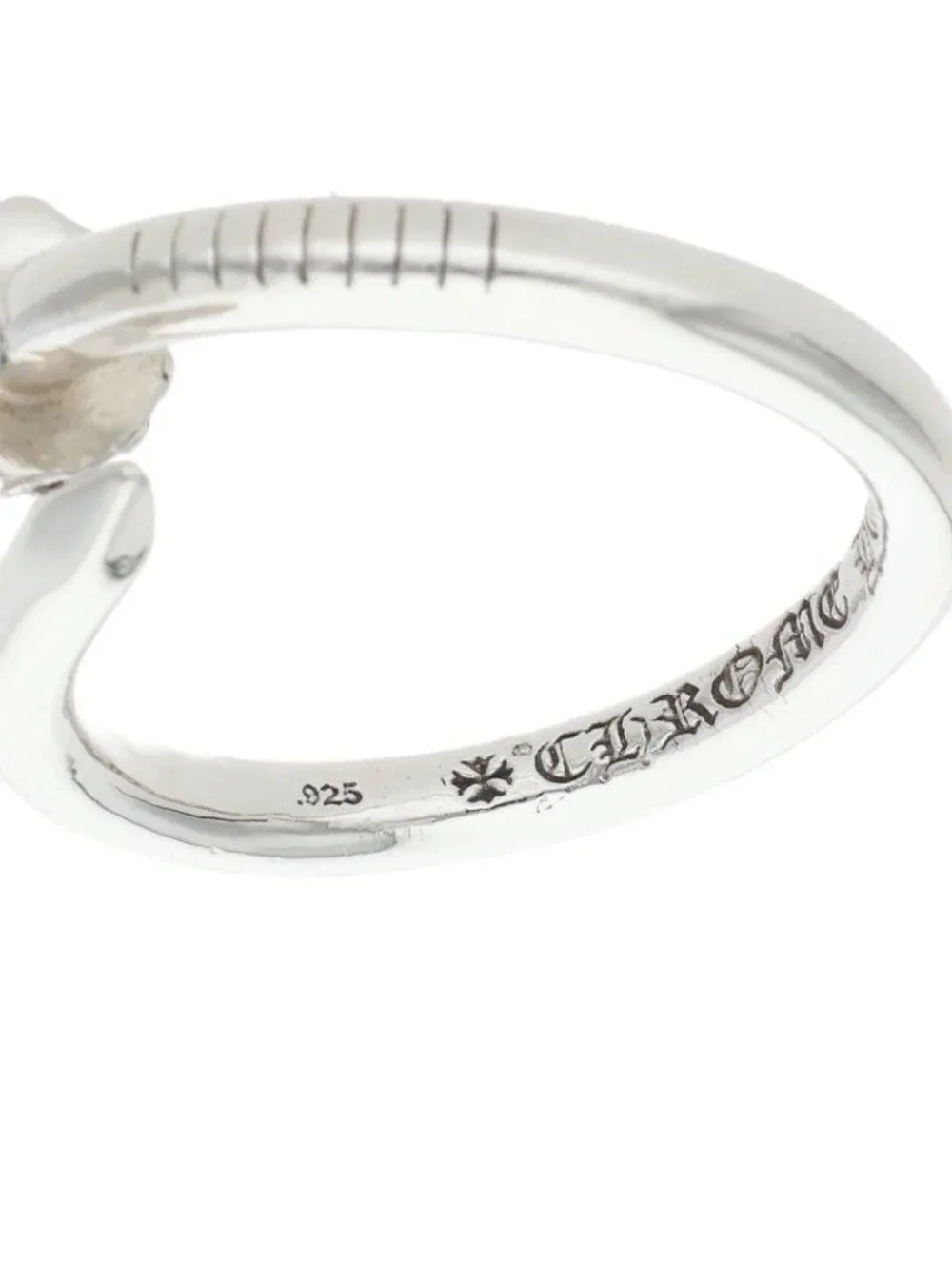 Chrome Hearts Nail Crsball Cross Ball Silver Ring